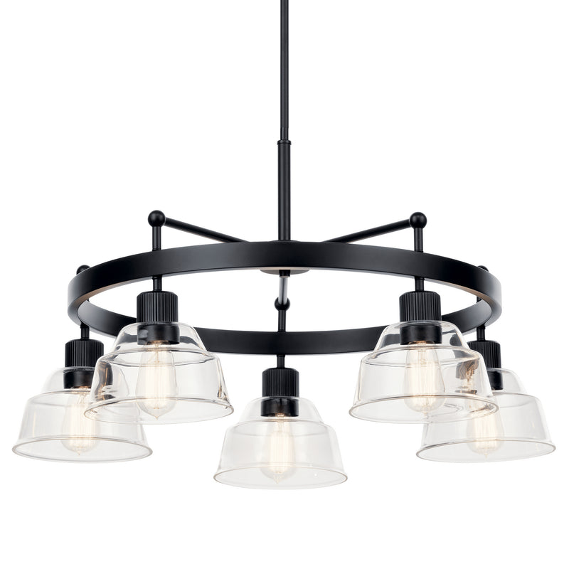 Kichler 52403BK Five Light Chandelier, Black (2)