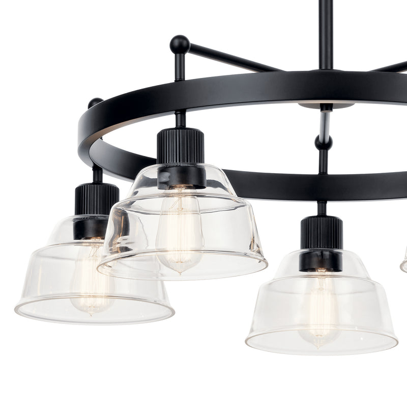 Kichler 52403BK Five Light Chandelier, Black (4)