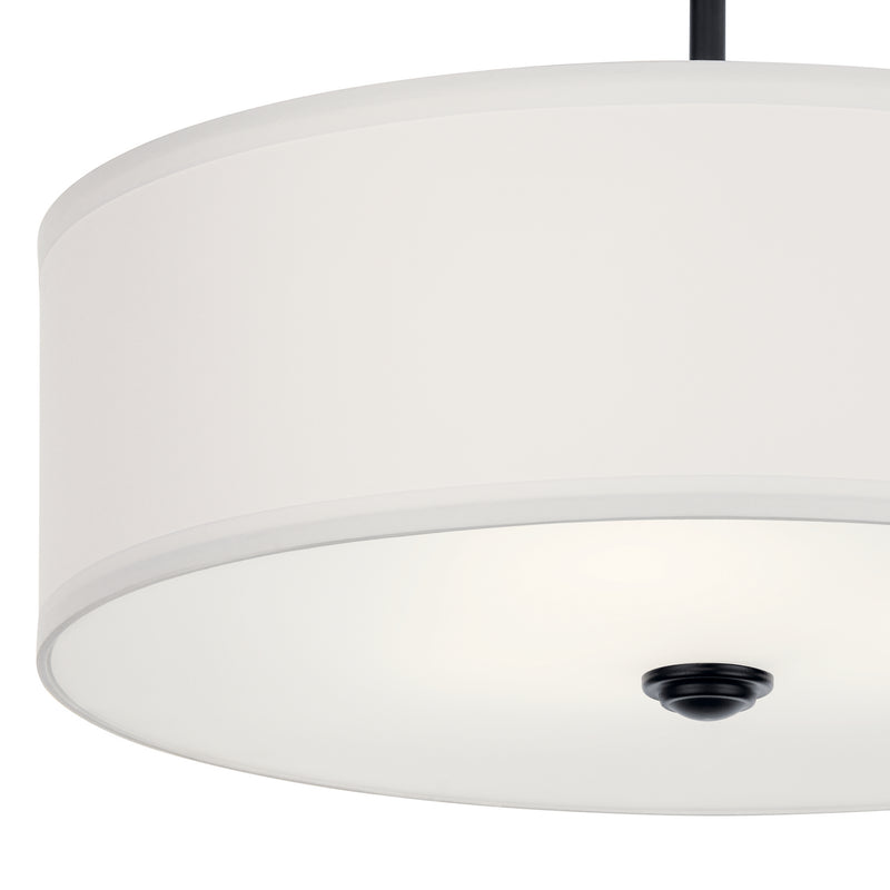 Kichler 43692BK Three Light Semi Flush Mount, Black (2)