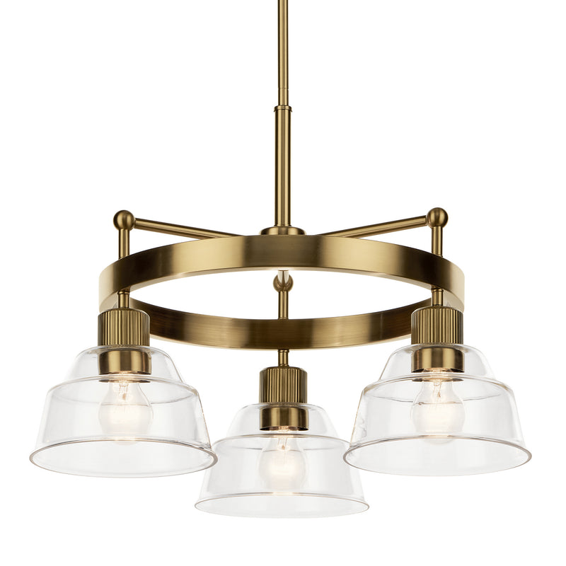 Kichler 52402BNB Three Light Chandelier, Brushed Brass (2)