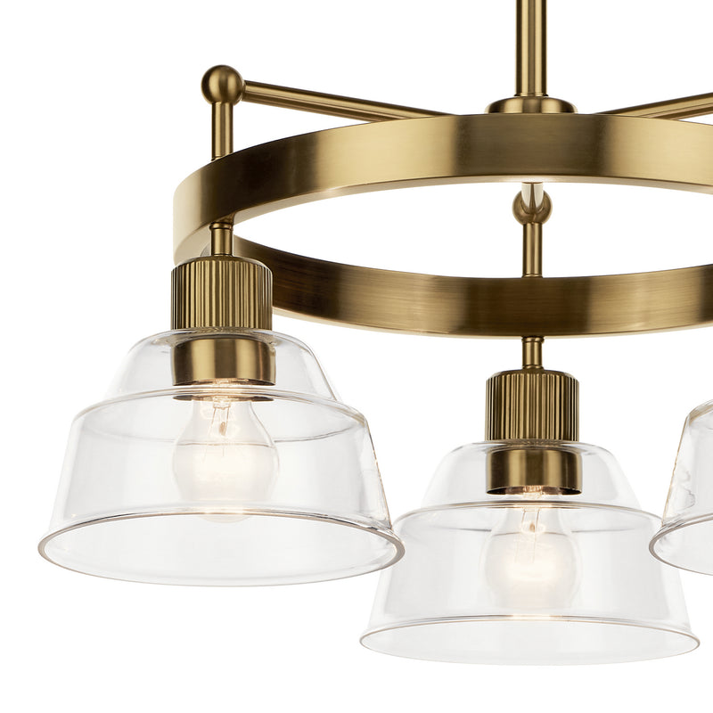 Kichler 52402BNB Three Light Chandelier, Brushed Brass (4)