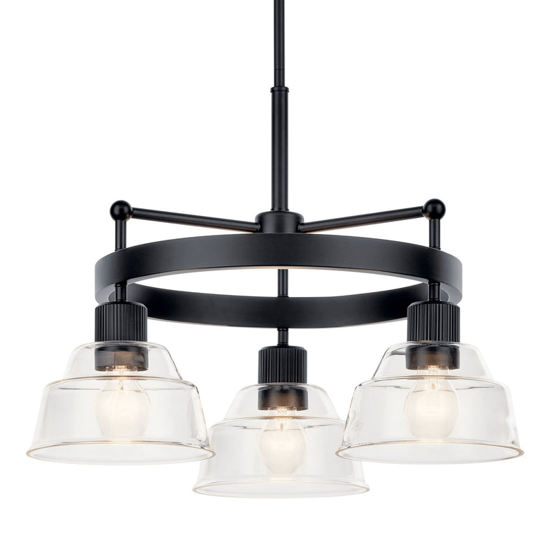 Kichler 52402BK Three Light Chandelier, Black (2)