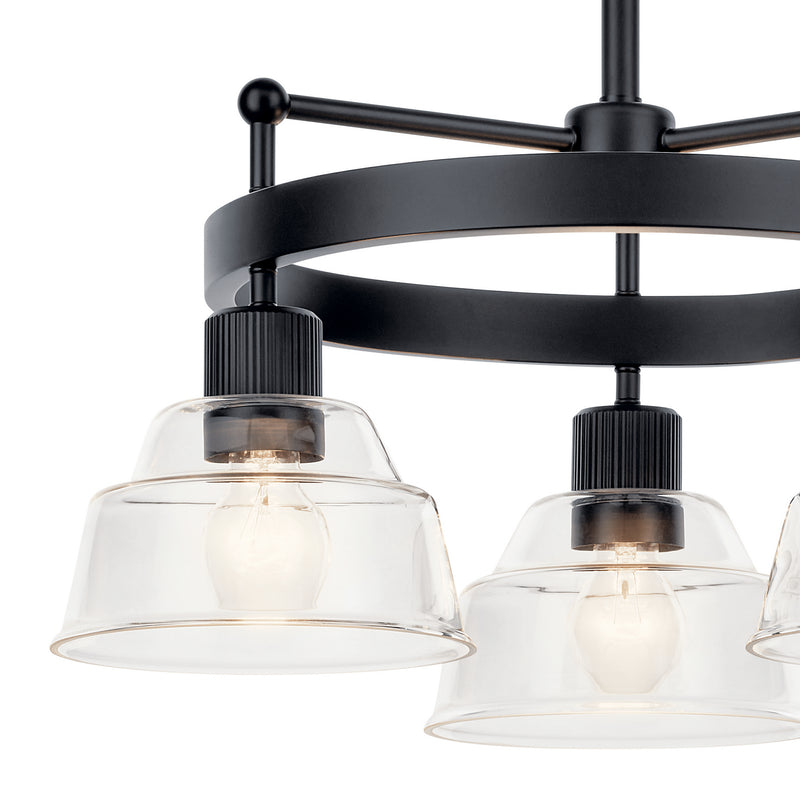Kichler 52402BK Three Light Chandelier, Black (4)