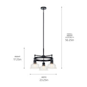 Kichler 52402BK Three Light Chandelier, Black (5)