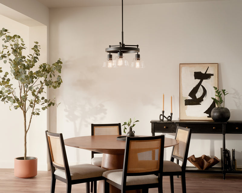 Kichler 52402BK Three Light Chandelier, Black (6)