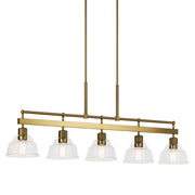 Kichler 52404BNB Five Light Linear Chandelier, Brushed Brass (3)