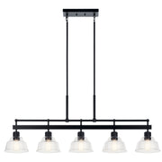Kichler 52404BK Five Light Linear Chandelier, Black (2)
