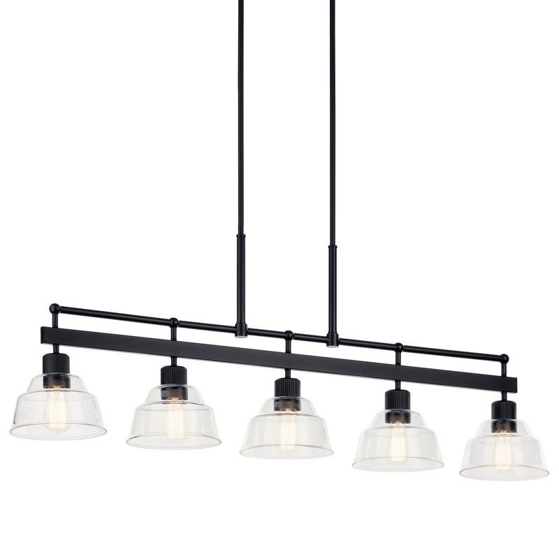 Kichler 52404BK Five Light Linear Chandelier, Black (3)