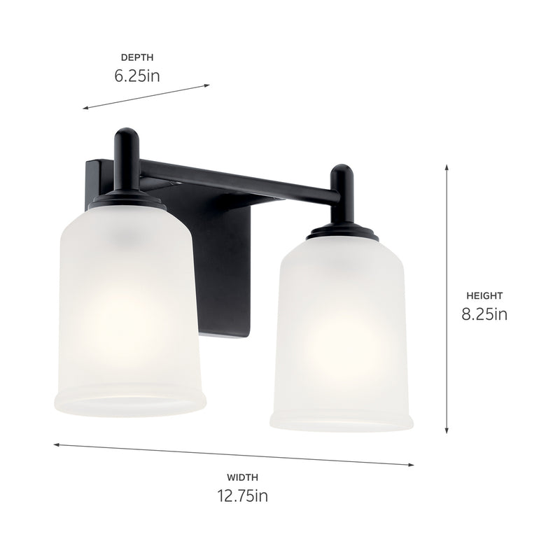 Kichler 45573BK Two Light Bath, Black (3)