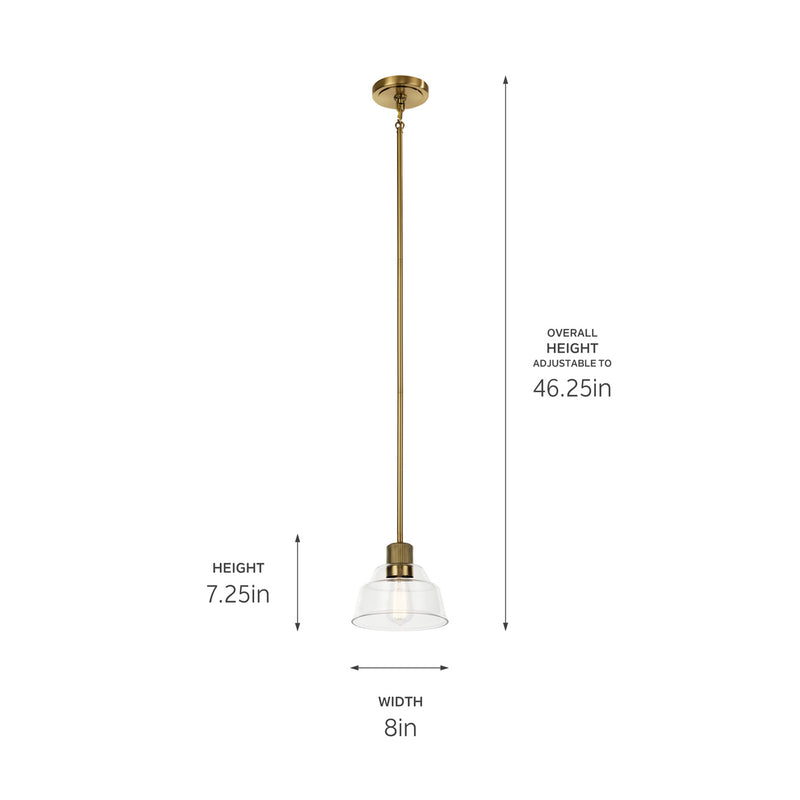 Kichler 52405BNB One Light Mini Pendant, Brushed Brass (5)