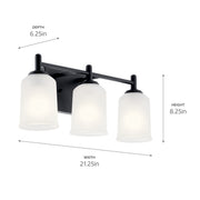 Kichler 45574BK Three Light Bath, Black (3)