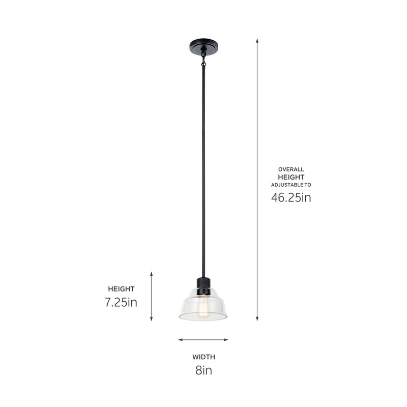 Kichler 52405BK One Light Mini Pendant, Black (5)