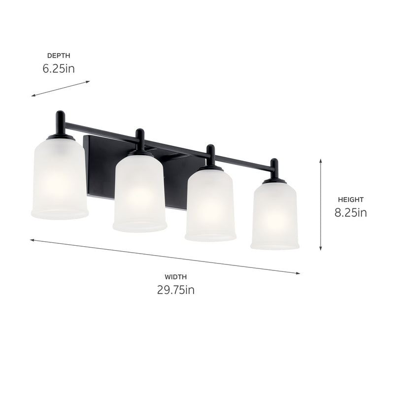 Kichler 45575BK Four Light Bath, Black (3)