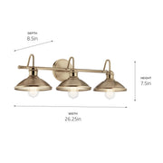 Kichler 45945CPZ Three Light Bath, Champagne Bronze (5)