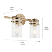 Kichler 45688CPZ Two Light Bath, Champagne Bronze (5)