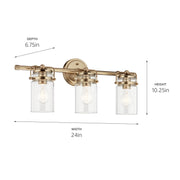Kichler 45689CPZ Three Light Bath, Champagne Bronze (5)