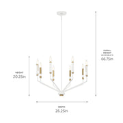 Kichler 52349WH Eight Light Chandelier, White (5)