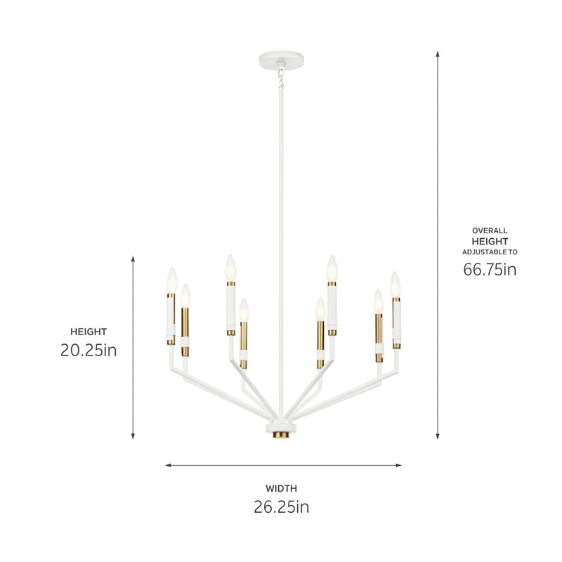 Kichler 52349WH Eight Light Chandelier, White (5)