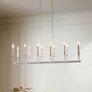 Kichler 52350WH 12 Light Linear Chandelier, White (5)