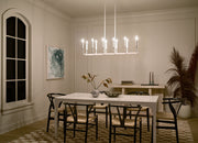 Kichler 52350WH 12 Light Linear Chandelier, White (6)