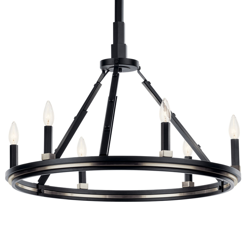 Kichler 52420BK Six Light Chandelier, Black (2)