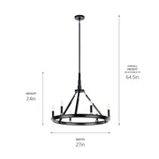Kichler 52420BK Six Light Chandelier, Black (5)