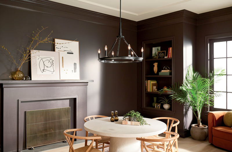 Kichler 52420BK Six Light Chandelier, Black (6)