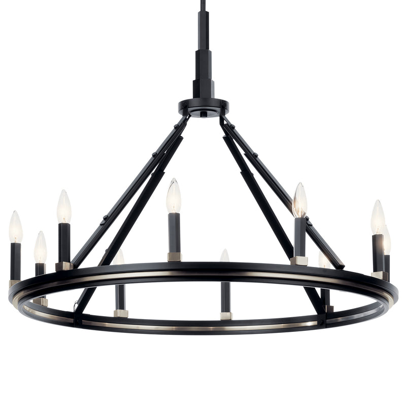 Kichler 52421BK Ten Light Chandelier, Black (2)