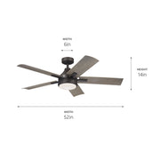 Kichler 310126OZ 52"Ceiling Fan, Olde Bronze (4)