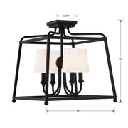 Crystorama 2243-BF Sylvan Four Light Semi Flush Mount Black Forged Alternate Image 2.jpg
