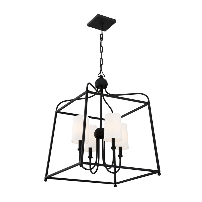 Crystorama 2244-BF Sylvan Four Light Chandelier Black Forged Alternate Image.jpg