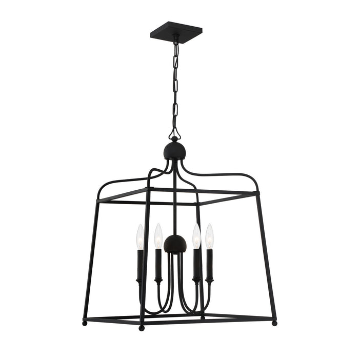 Crystorama 2244-BF Sylvan Four Light Chandelier Black Forged Alternate Image 2.jpg