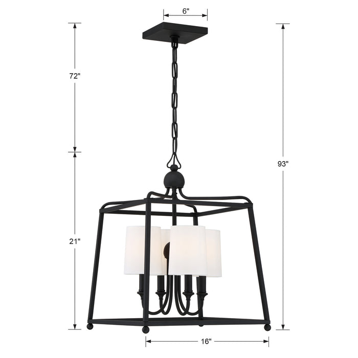 Crystorama 2245-BF Sylvan Four Light Chandelier Black Forged Alternate Image 4.jpg