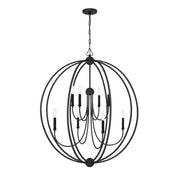 Crystorama 2246-BF Sylvan Eight Light Chandelier Black Forged Alternate Image 2.jpg