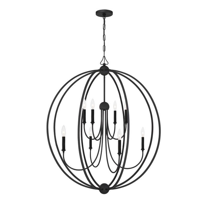 Crystorama 2246-BF Sylvan Eight Light Chandelier Black Forged Alternate Image 2.jpg