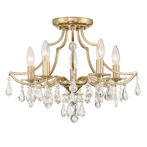 Crystorama 5930-VG-CL-MWP Cedar Five Light Semi Flush Mount Vibrant Gold Alternate Image.jpg