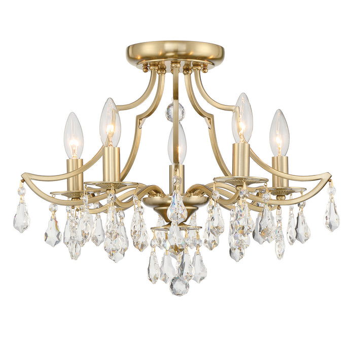 Crystorama 5930-VG-CL-MWP Cedar Five Light Semi Flush Mount Vibrant Gold Alternate Image.jpg