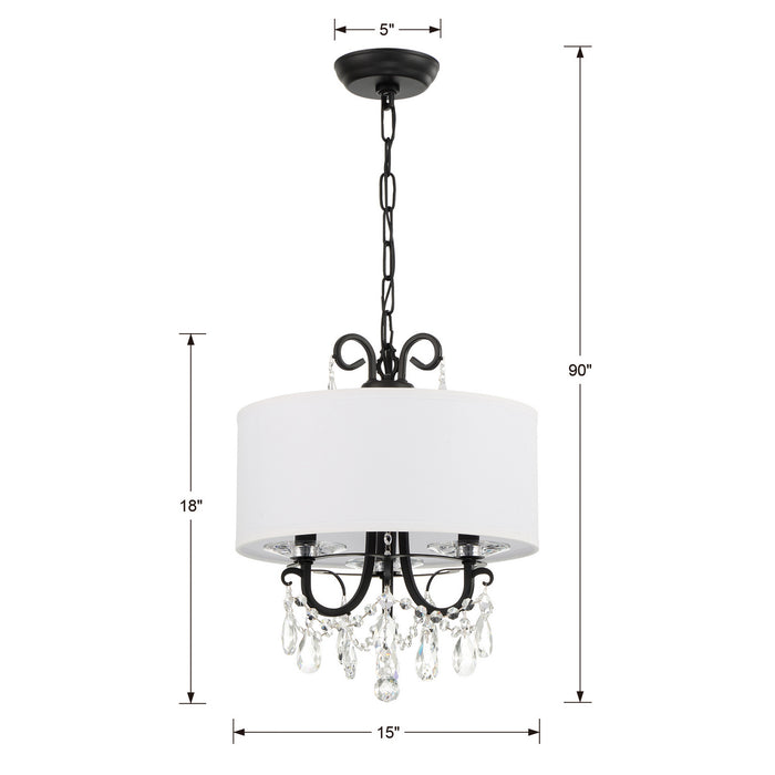 Crystorama 6623-MK-CL-MWP Othello Three Light Mini Chandelier Matte Black Alternate Image 4.jpg