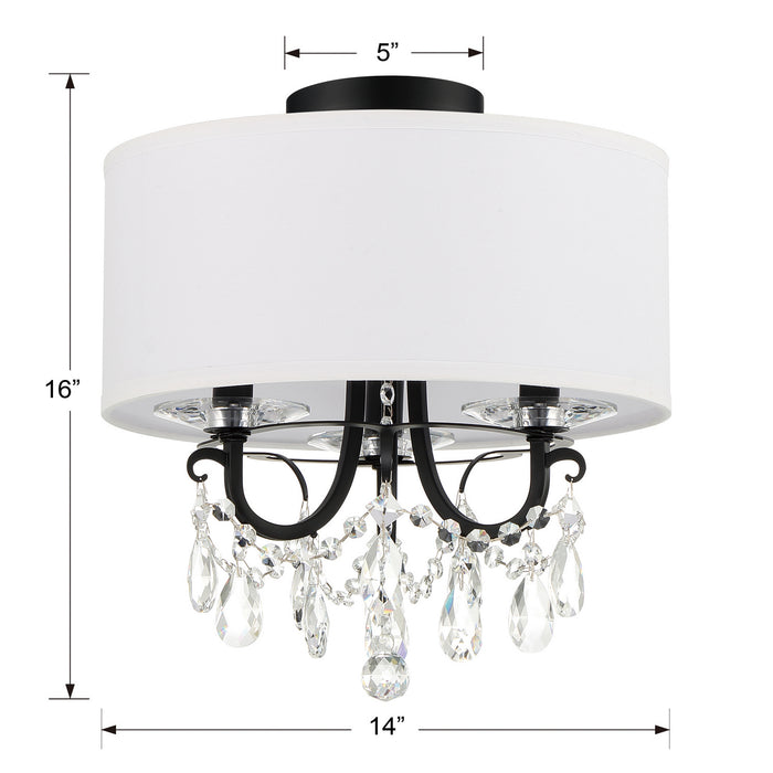 Crystorama 6623-MK-CL-MWP_CEILING Othello Three Light Semi Flush Mount Matte Black Alternate Image 4.jpg