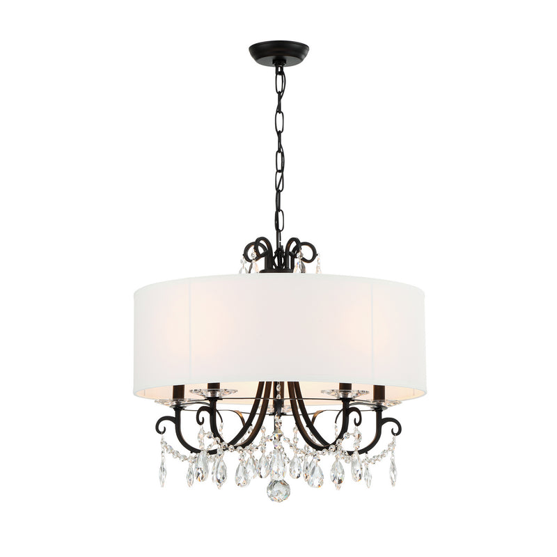 Crystorama 6625-MK-CL-MWP Othello Five Light Chandelier Matte Black Alternate Image.jpg