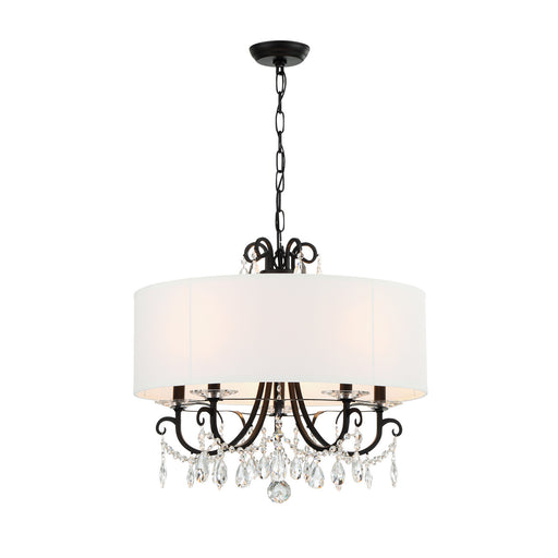 Crystorama 6625-MK-CL-MWP Othello Five Light Chandelier Matte Black Alternate Image.jpg