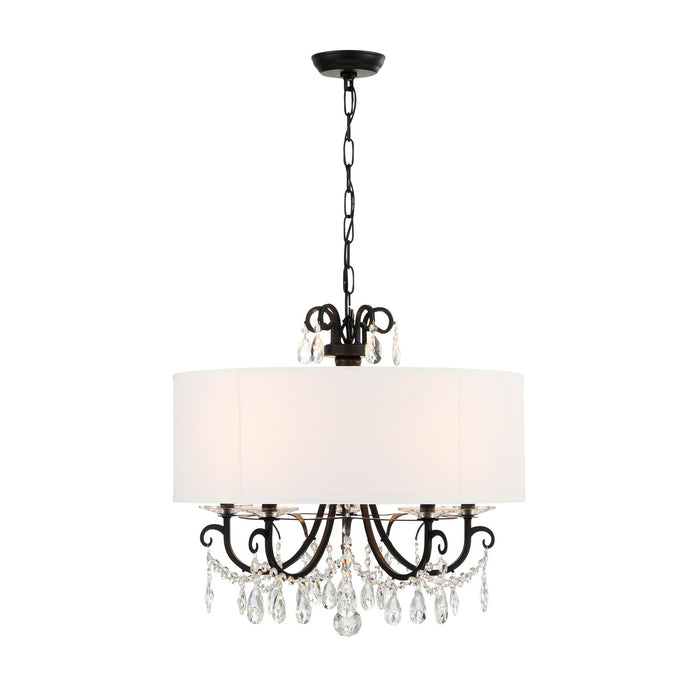 Crystorama 6625-MK-CL-MWP Othello Five Light Chandelier Matte Black Alternate Image 2.jpg