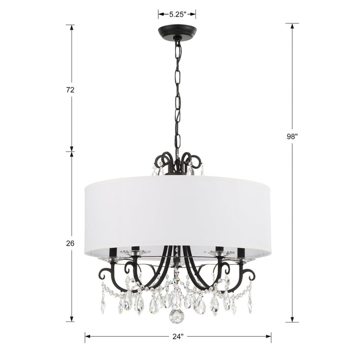 Crystorama 6625-MK-CL-MWP Othello Five Light Chandelier Matte Black Alternate Image 4.jpg