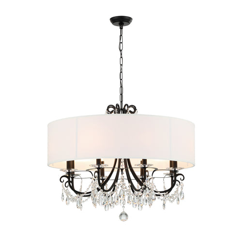 Crystorama 6628-MK-CL-MWP Othello Eight Light Chandelier Matte Black Alternate Image.jpg
