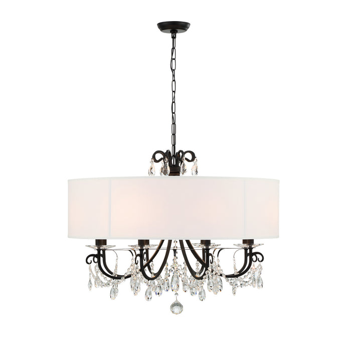 Crystorama 6628-MK-CL-MWP Othello Eight Light Chandelier Matte Black Alternate Image 2.jpg