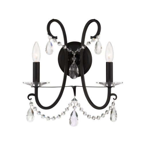 Crystorama 6822-MK-CL-MWP Othello Two Light Wall Sconce Matte Black Alternate Image.jpg