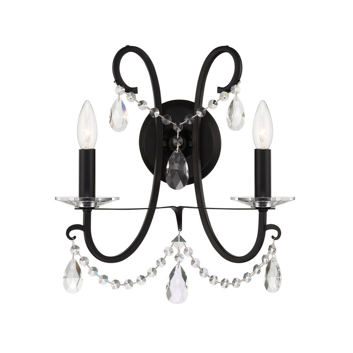 Crystorama 6822-MK-CL-MWP Othello Two Light Wall Sconce Matte Black Alternate Image.jpg