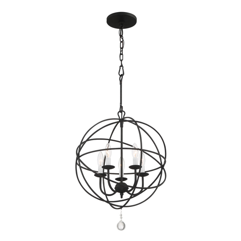 Crystorama 9224-BK Solaris Five Light Mini Chandelier Black Alternate Image 2.jpg