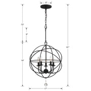 Crystorama 9224-BK Solaris Five Light Mini Chandelier Black Alternate Image 4.jpg