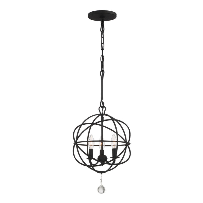 Crystorama 9225-BK Solaris Three Light Mini Chandelier Black Alternate Image.jpg